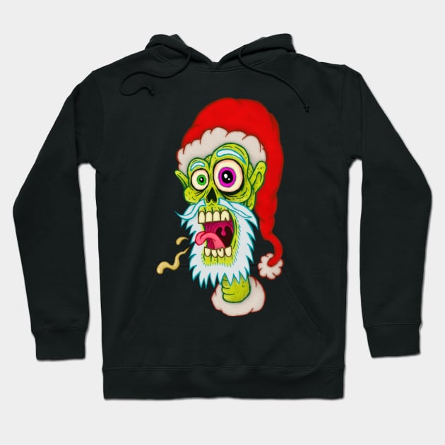 Santa Zombie Head Hoodie by MalcolmKirk